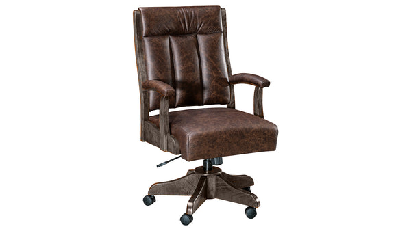 BOB TIMBERLAKE SMOKE LEATHER OFFICE CHAIR